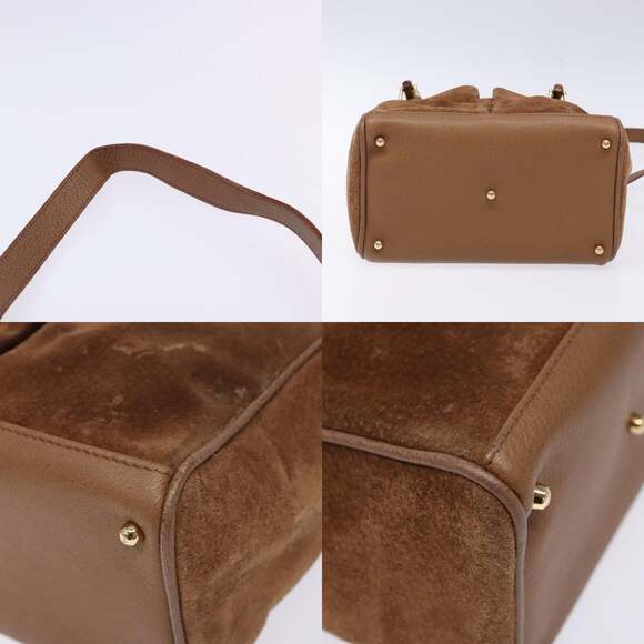 GUCCI Bamboo Hand Bag Suede Brown Gold 000 123 000 123 - Picture 10 of 13